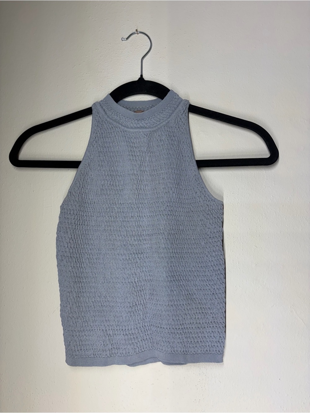 Willow Light Gray Textured Mock Neck Tank
